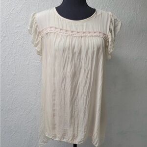 Alice Rinaldi MEDIUM Baby Doll Blush Pink Silk Blouse